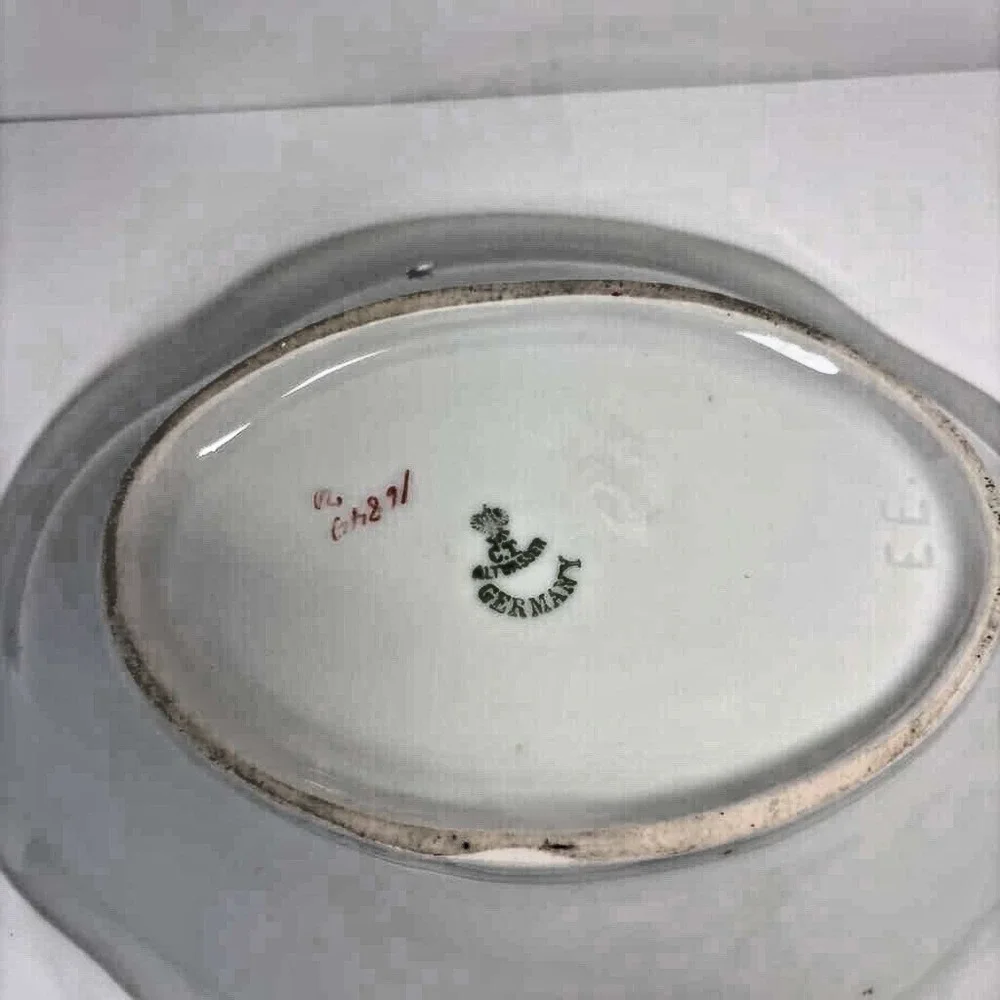 Antique C Tielsch Altwasser Germany Porcelain Oval Serving Bowl Moorish 1909